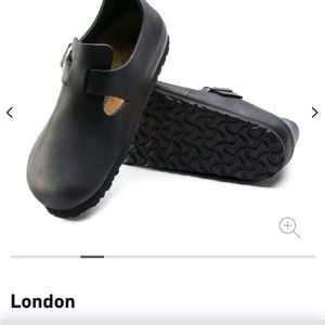Birkenstock London mens womens size 41 black natural oiled leather